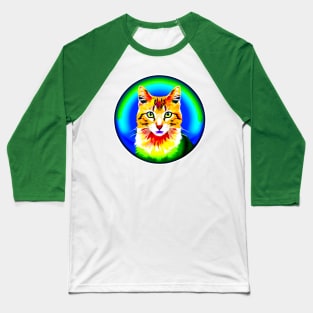 Colorful Rainbow Cats Digital Portrait (MD23Ar011) Baseball T-Shirt